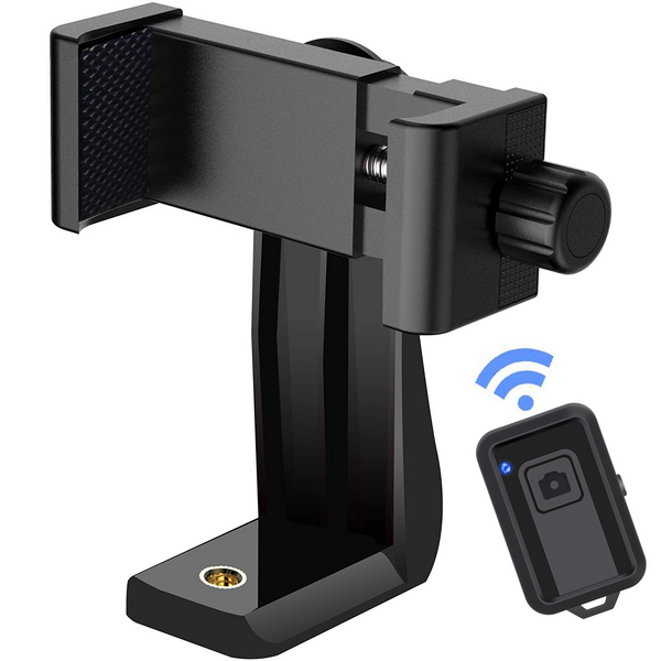 Cell Phone Tripod Mount Adapter with Bluetooth Remote