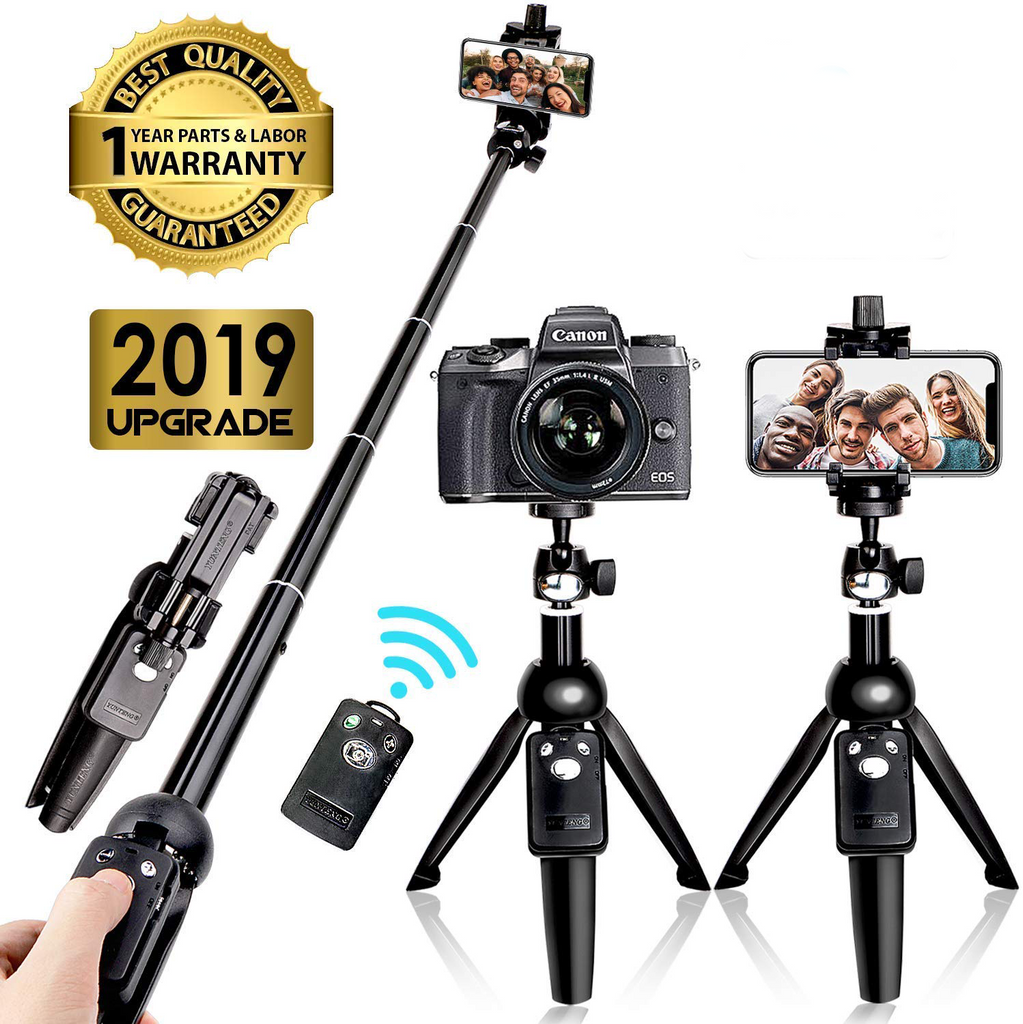 Selfie Stick Tripod Bluetooth, 40 Inch Extendable Flexible Selfie Stick Tripod with Detachable Wireless Remote, Compatible with iPhone Xs Max/XS/XR/iPhone X/iPhone 8 Plus/iPhone 7/iPhone 6 Plus/Galaxy