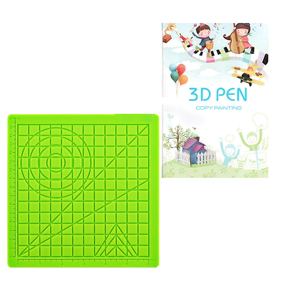 3D Pen Mat & 3d Stencil Book &  A Transp Plastic Plate
